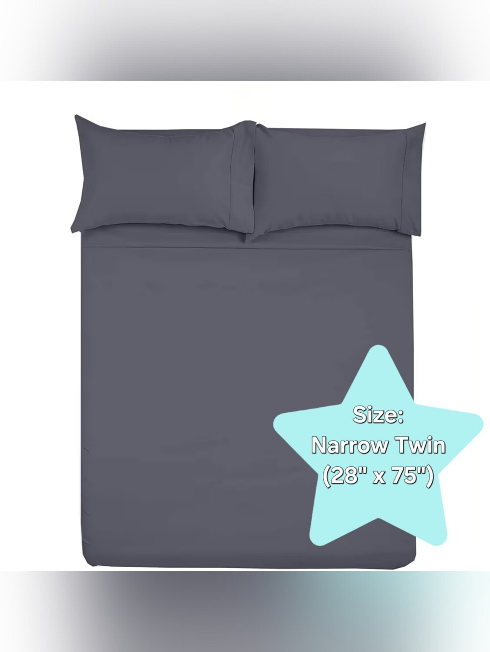Narrow Twin Microfiber 4 Pc Sheet Set 28"x75" (RV Bunk/Camping Bed) 4-8" Pocket